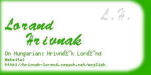 lorand hrivnak business card